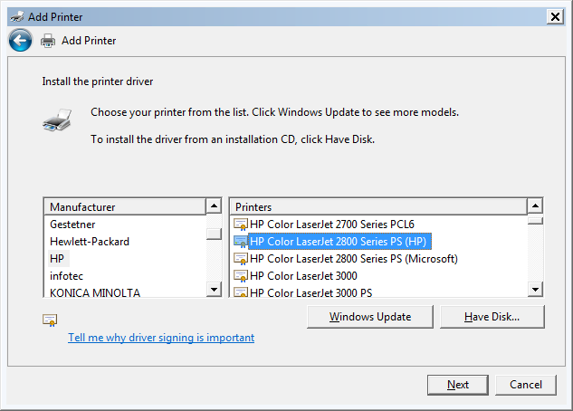 reinstalling printer drivers